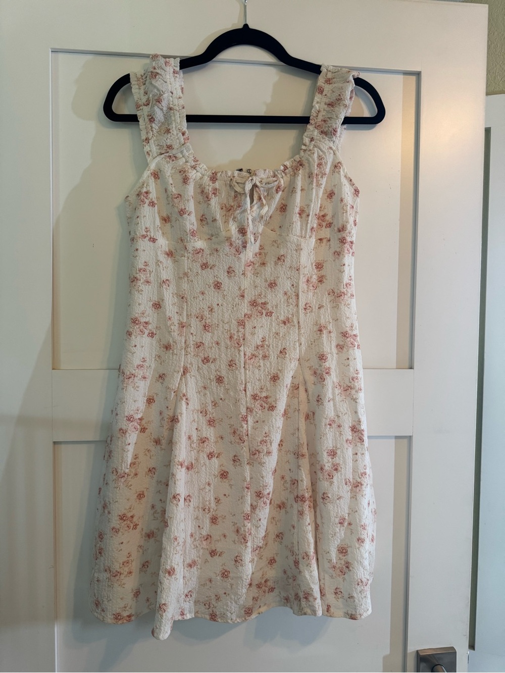 Aeropostale Cream Floral Sundress with Pink Rose Print